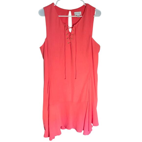 Bisou Bisou Michelle Bohbot Dress Sleeveless A-Line High Low Ruffled Bottom Sz14 - Picture 1 of 9